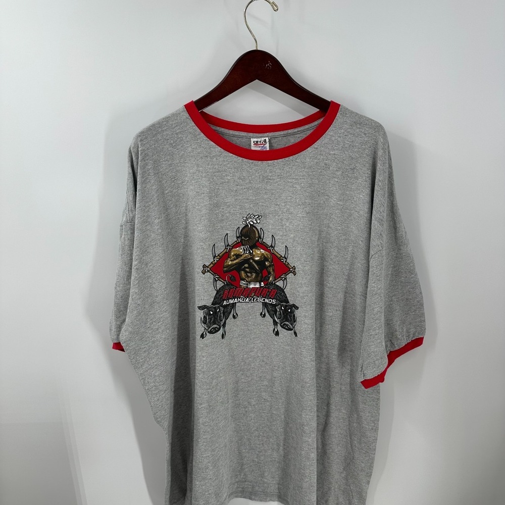 Vintage 90's Anvil Kamapua'a Aumakua Legends Polynesian Island Tee Gray Size 3X